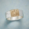 Golden Thread Silver Ring