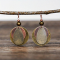 Round Brown Vintage Earrings