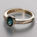 Ring with Blue Inlaid Crystal