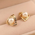 Elegant Earrings Made of Pearls and Gold