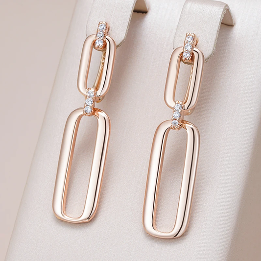 Hollow Dangling Earrings Made of Gold