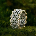 Sparkling Hollow Gold & Silver Ring
