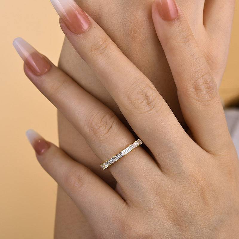 Emerald Cut Stackable Ring for Women
