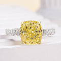 Two-Tone Cushion Cut Yellow Sapphire Engagement Ring