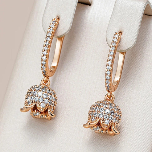 Elegant Bright Golden Bells Earrings