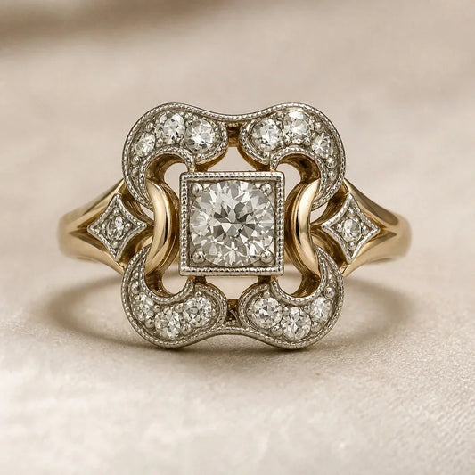 Vintage Zirconia Gold Ring